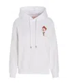 Lanvin Logo-embroidered Drawstring Hoodie In White