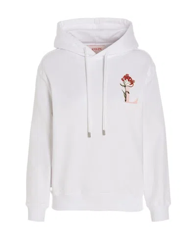 LANVIN LANVIN LOGO-PRINTED LONG-SLEEVED HOODIE