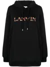 Lanvin Oversized Embroidered Curb Hoodie In Black