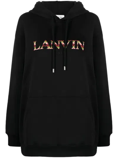 LANVIN LOGO-EMBROIDERED HOODIE