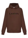 Lanvin Sweatshirt With Embroidered Logo In Brown