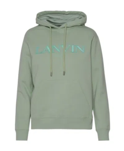 Lanvin Logo-embroidered Hoodie In Green