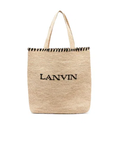 LANVIN LANVIN LOGO EMBROIDERED TOP HANDLE BAG