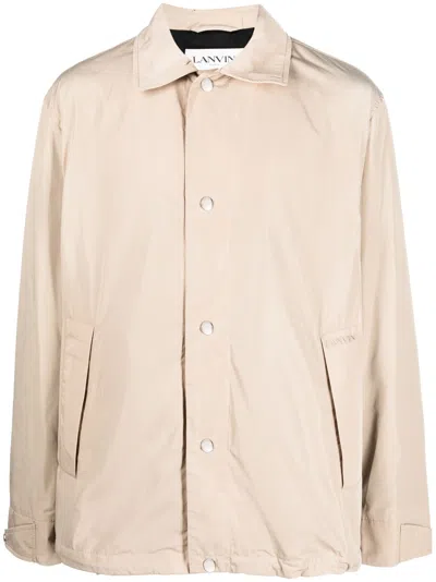 LANVIN LOGO-EMBROIDERED SHIRT JACKET