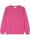 Lanvin Cotton Sweatshirt With Embroidered Logo In Pink