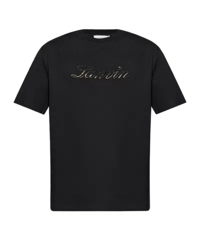 Lanvin Logo-embroidered T-shirt In Black