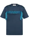 Lanvin Logo-embroidered T-shirt In Blue
