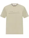 Lanvin Logo-embroidered T-shirt In Neutrals
