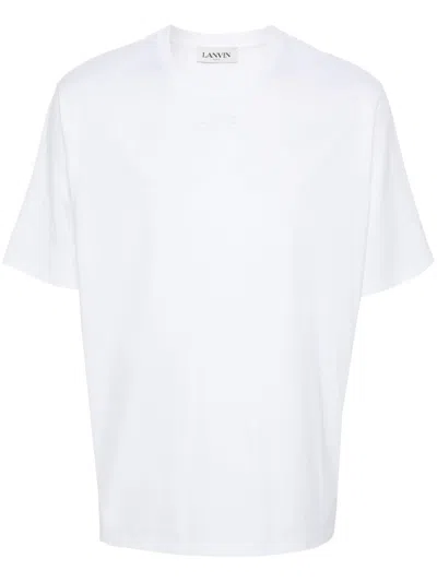 Lanvin Logo-embroidered T-shirt In White