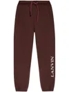 Lanvin Logo-embroidered Track Pants In Red