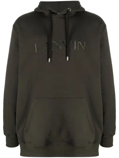 Lanvin Logo-embroidery Cotton Hoodie In Multicolour
