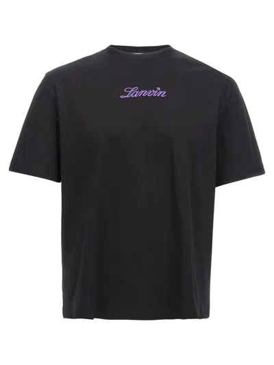 Lanvin Logo Embroidery T-shirt In Black