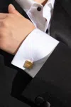 Lanvin Logo-engraved Cufflinks In Gold