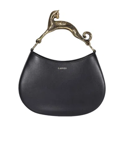 Lanvin Logo Handbag In Black
