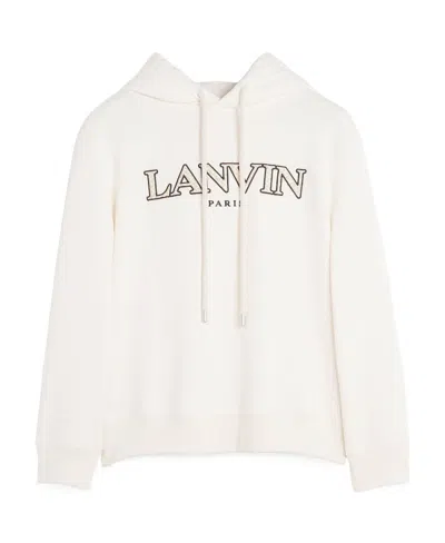 Lanvin Logo Hooded Sweater In White