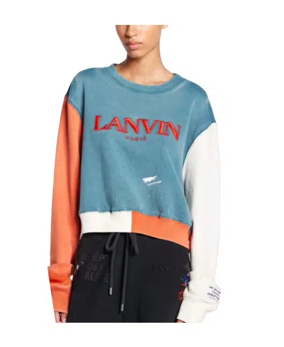 Lanvin Logo Hoodie In Blue