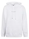 Lanvin Relaxed-fit Hooded Sweatshirt With Subtle Embroidery In White