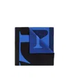 Lanvin Logo-intarsia Knitted Finished Edge Scarf In Black