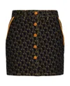 Lanvin Logo-jacquard Denim Skirt In Black