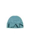 Lanvin Logo Knitted Hat In Blue