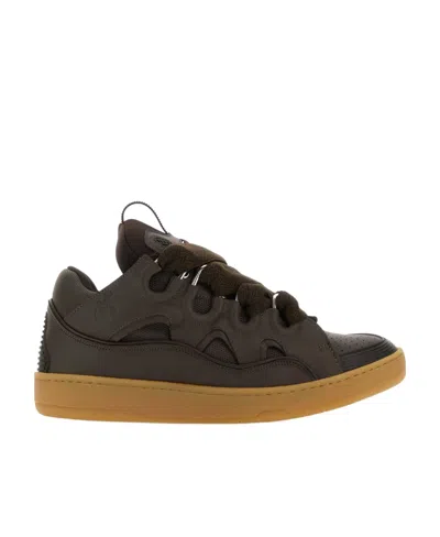 Lanvin Logo Lace Up Casual Sports Shoes In Black