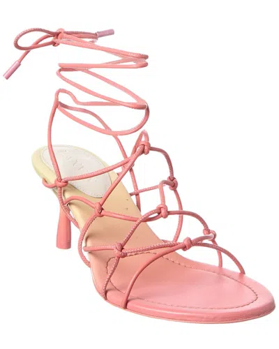 Lanvin Logo Leather Sandal In Pink