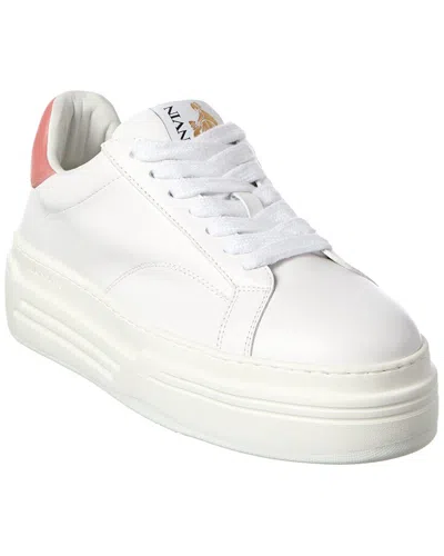 Lanvin Logo Leather Sneaker In White
