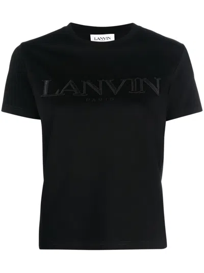 Lanvin Black Short-sleeved T-shirt With Embossed Logo