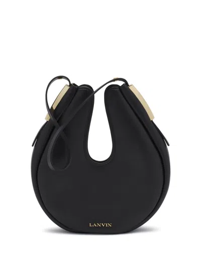 Lanvin Logo-lettering Shoulder Bag In Black