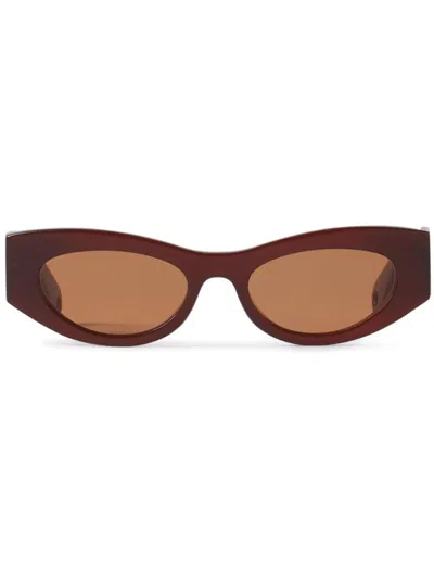 Lanvin Logo-lettering Sunglasses In Brown