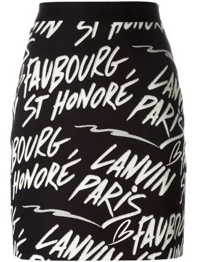 Lanvin Logo Mini Skirt In Black