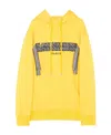 Lanvin Logo Patch Drawstring Hoodie In Yellow
