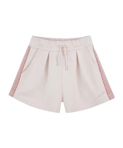 Lanvin Kids' Logo-patch Drawstring Shorts In Neutral