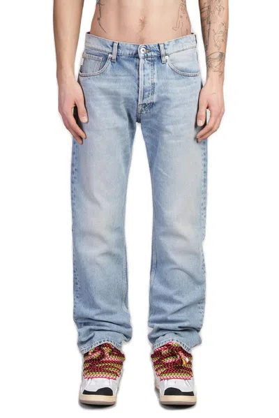 Lanvin Logo Patch Jeans In Blue