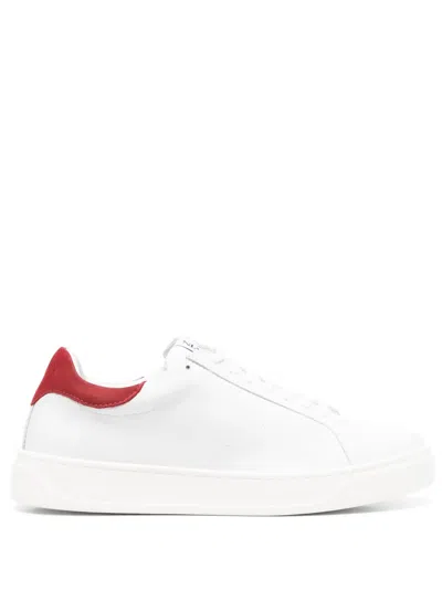Lanvin Logo-patch Lace-up Sneakers In White