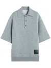 Lanvin Oversized Wool Polo Shirt In Grey