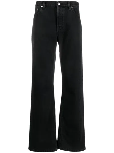 Lanvin Logo-patch Straight-leg Jeans In Black