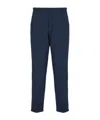 Lanvin Straight Cotton Blend Trousers With Zip Vents In Blue