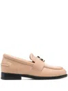 Lanvin Logo-plaque Detail Loafers In Neutrals