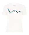 Lanvin Short-sleeved Cotton T-shirt With Graphic Logo Design In White