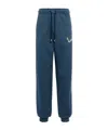 Lanvin Logo-print Cotton Track Pants In Blue