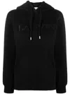 Lanvin Logo Embroidery Hoodie Sweatshirt Black In 黑色