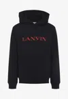 Lanvin Logo Print Hooded Sweatshirt In Black