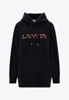 Lanvin Oversized Embroidered Curb Hoodie In Black