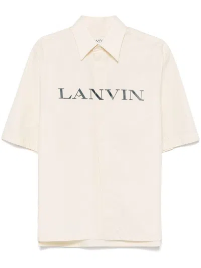 Lanvin Logo-print Shirt In Beige