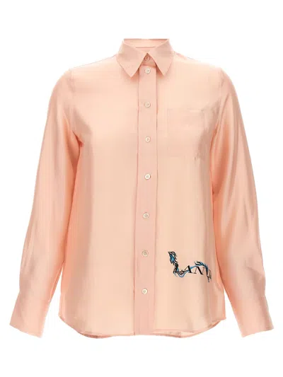 Lanvin Logo Print Shirt In Pink