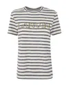 Lanvin Striped Crew Neck T-shirt With Short Sleeves In White