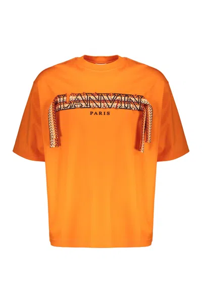Lanvin Logo Print T-shirt In Orange