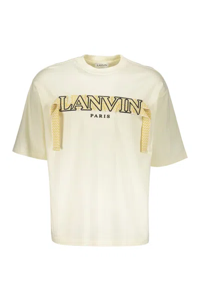 Lanvin Embroidered Cotton T-shirt In White