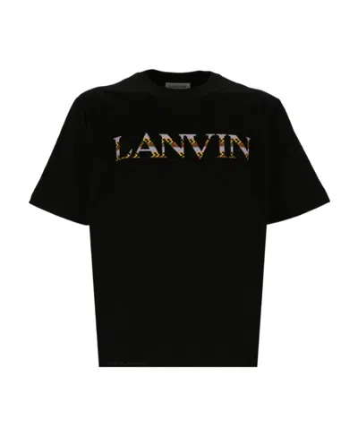 LANVIN CONTRAST LOGO-PRINT CREW-NECK T-SHIRT